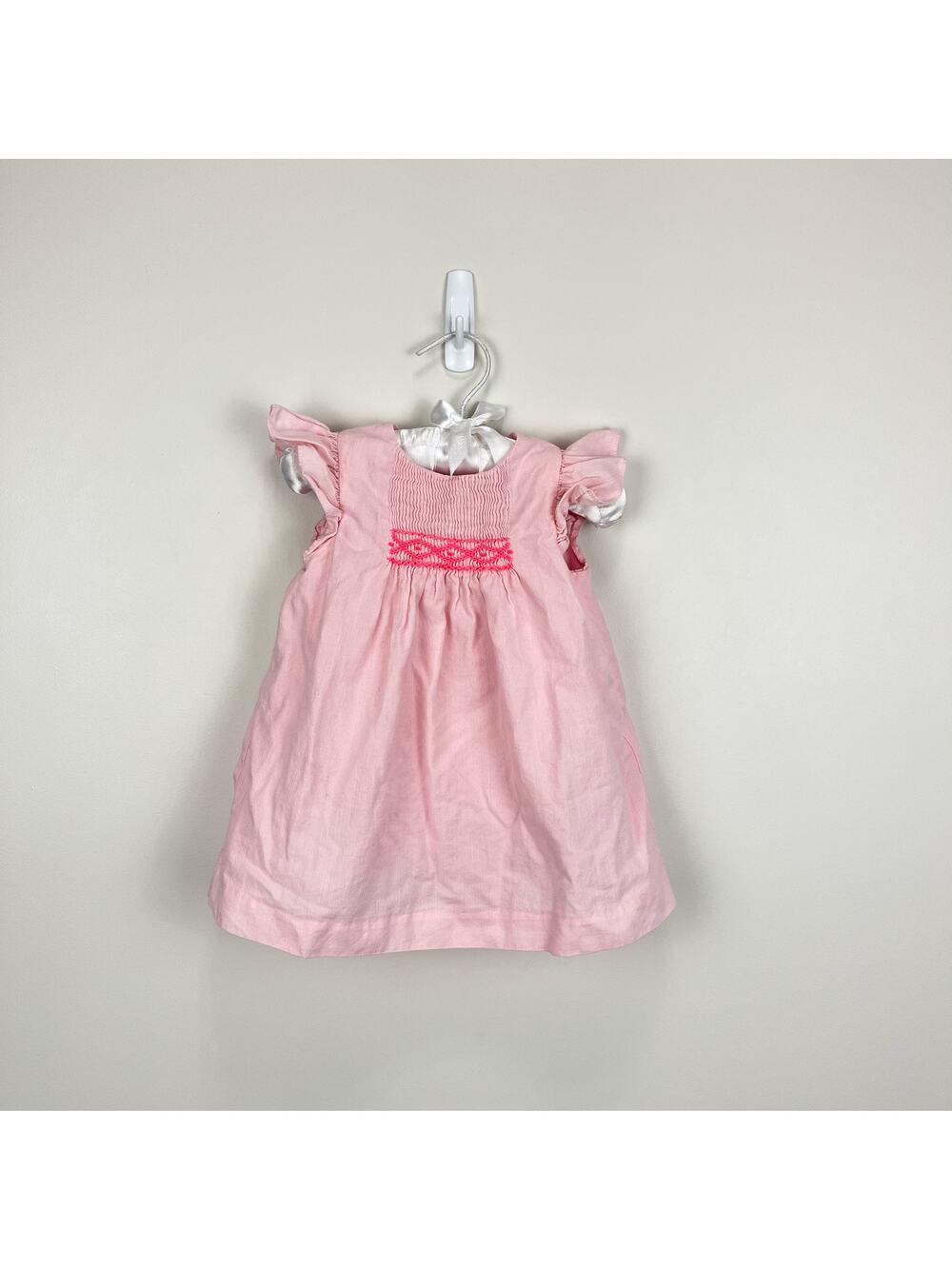 Jacadi Paris Smocked Pink Dress 12 Months
